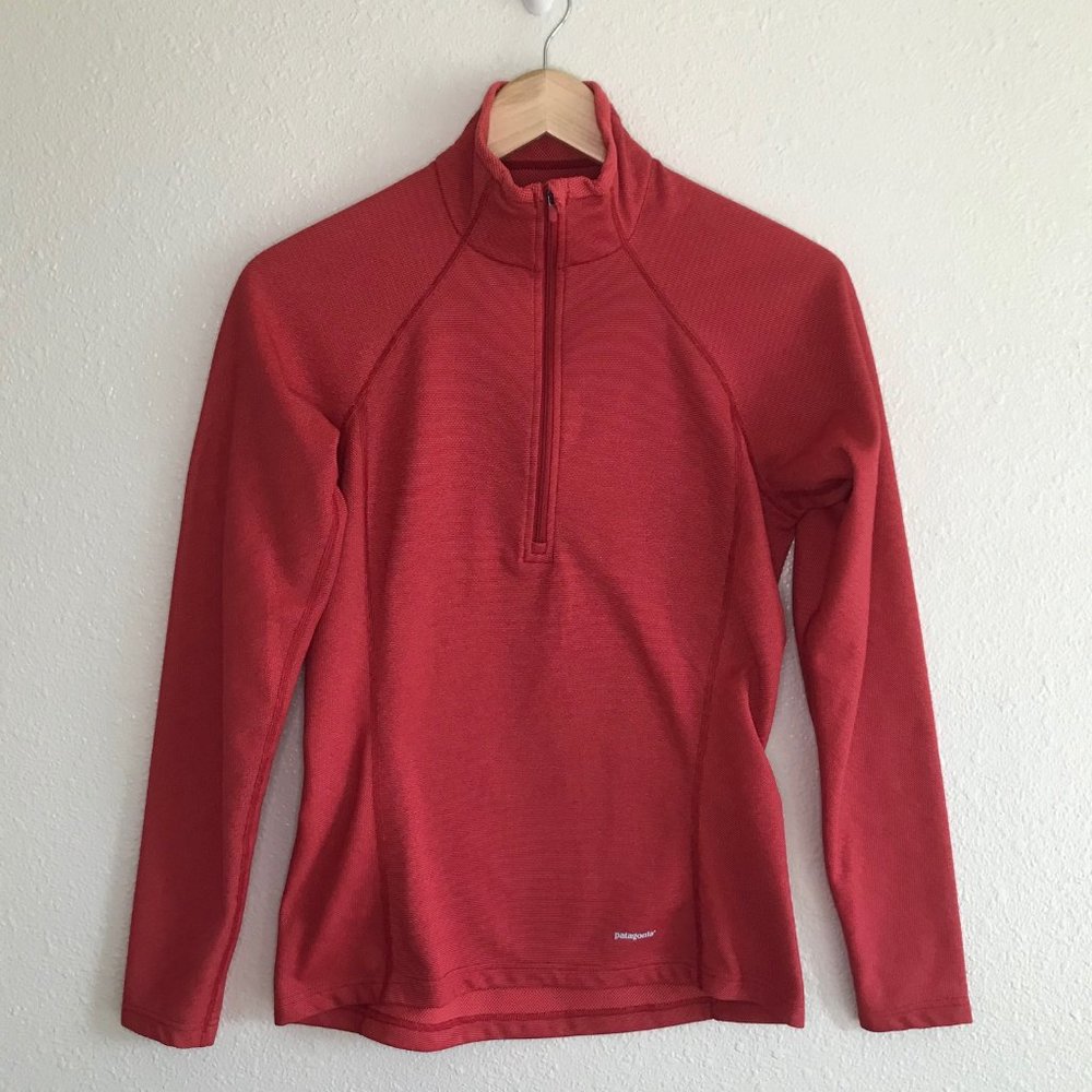 Patagonia Capilene 1/4 Zip base layer, Red Clay, S